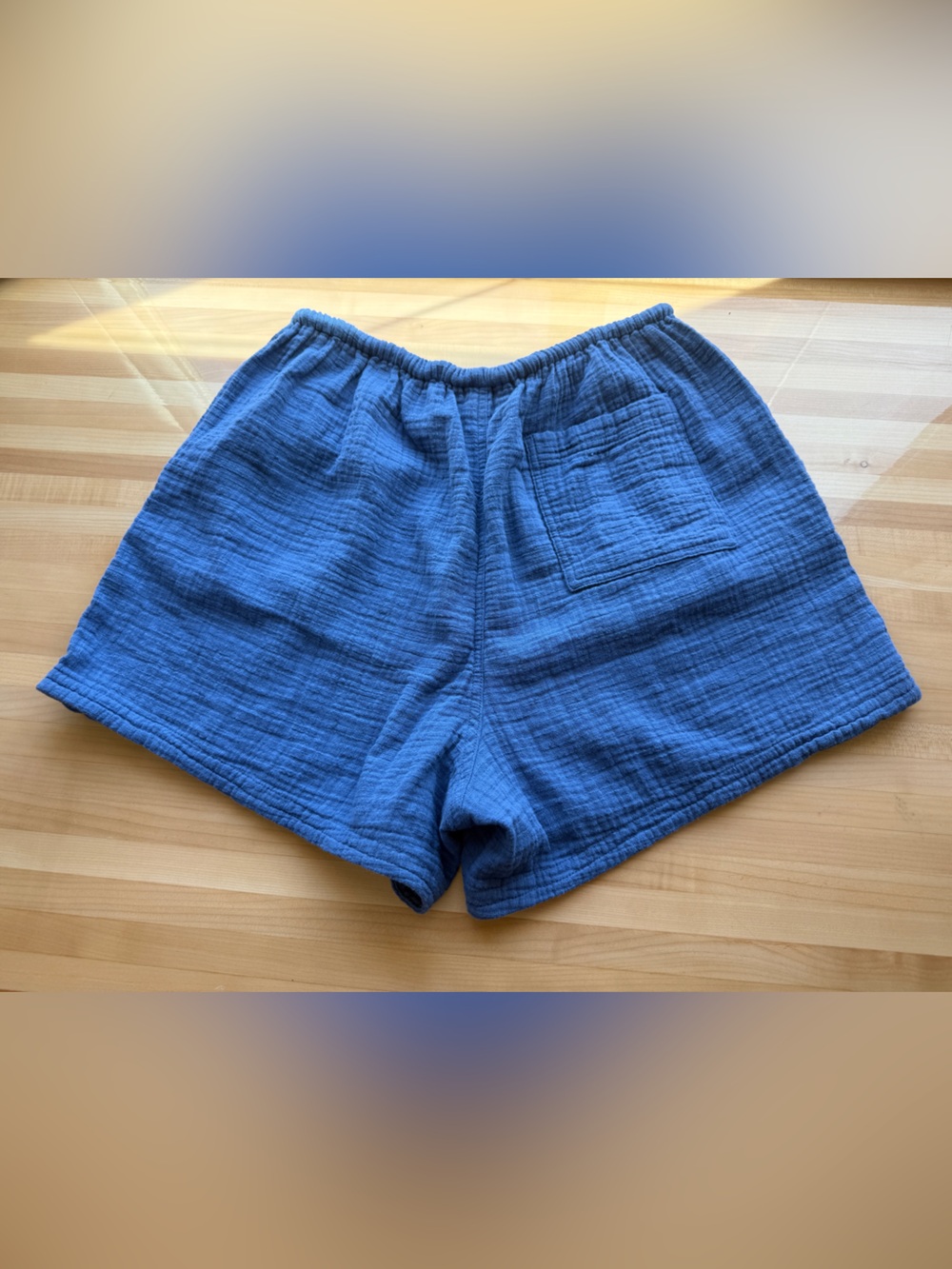 aerie Blue Drawstring Cargo Shorts 100% Cotton in Large - Picture 4 of 10